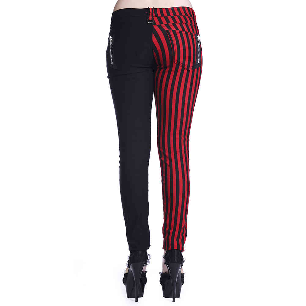 Half red and black pants Clearance