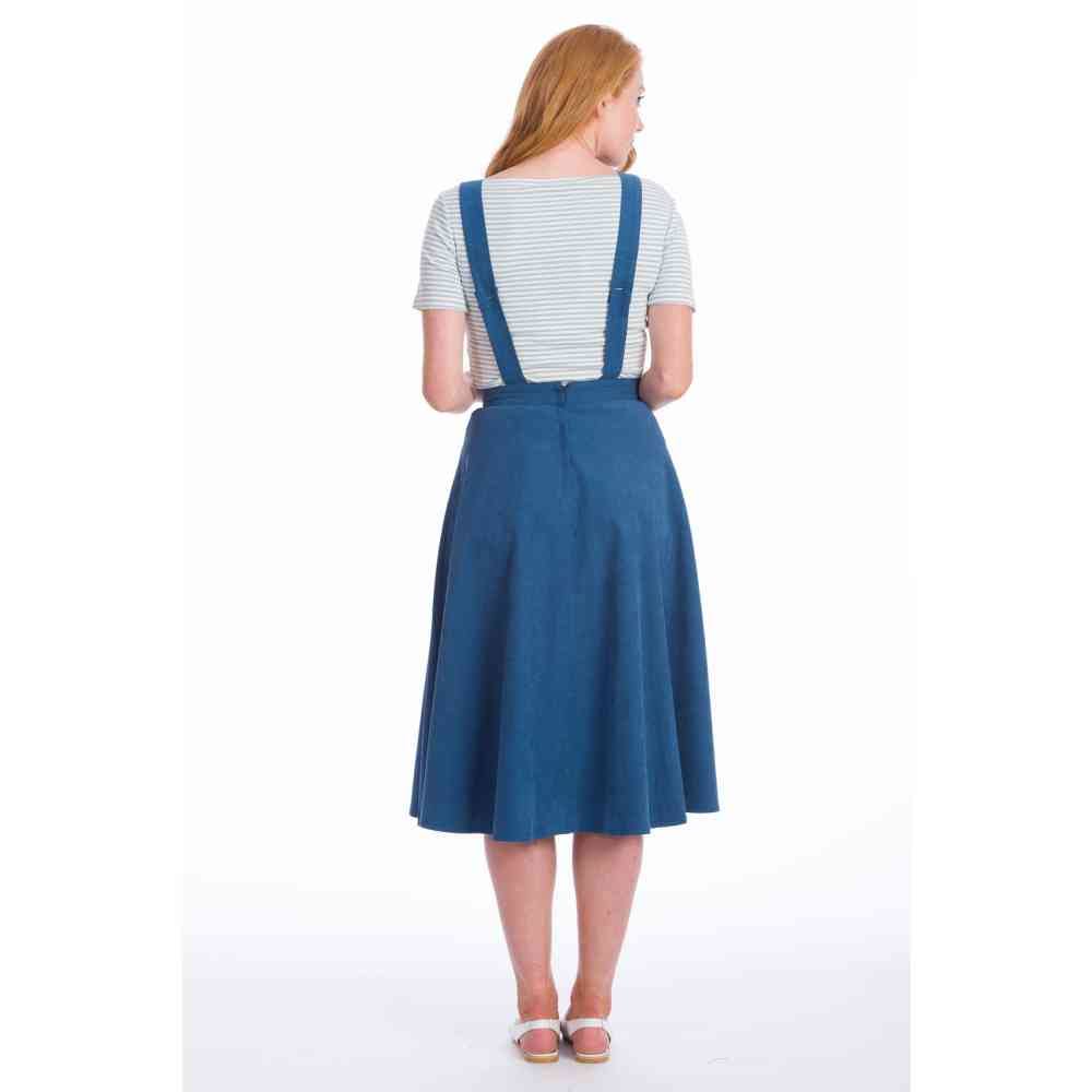Dancing Days Dancing Days - BOOK SMART PINAFORE Flare dress - Blue | At Dancing Days Dancing Days - BOOK SMART PINAFORE Flare dress - Blue | At