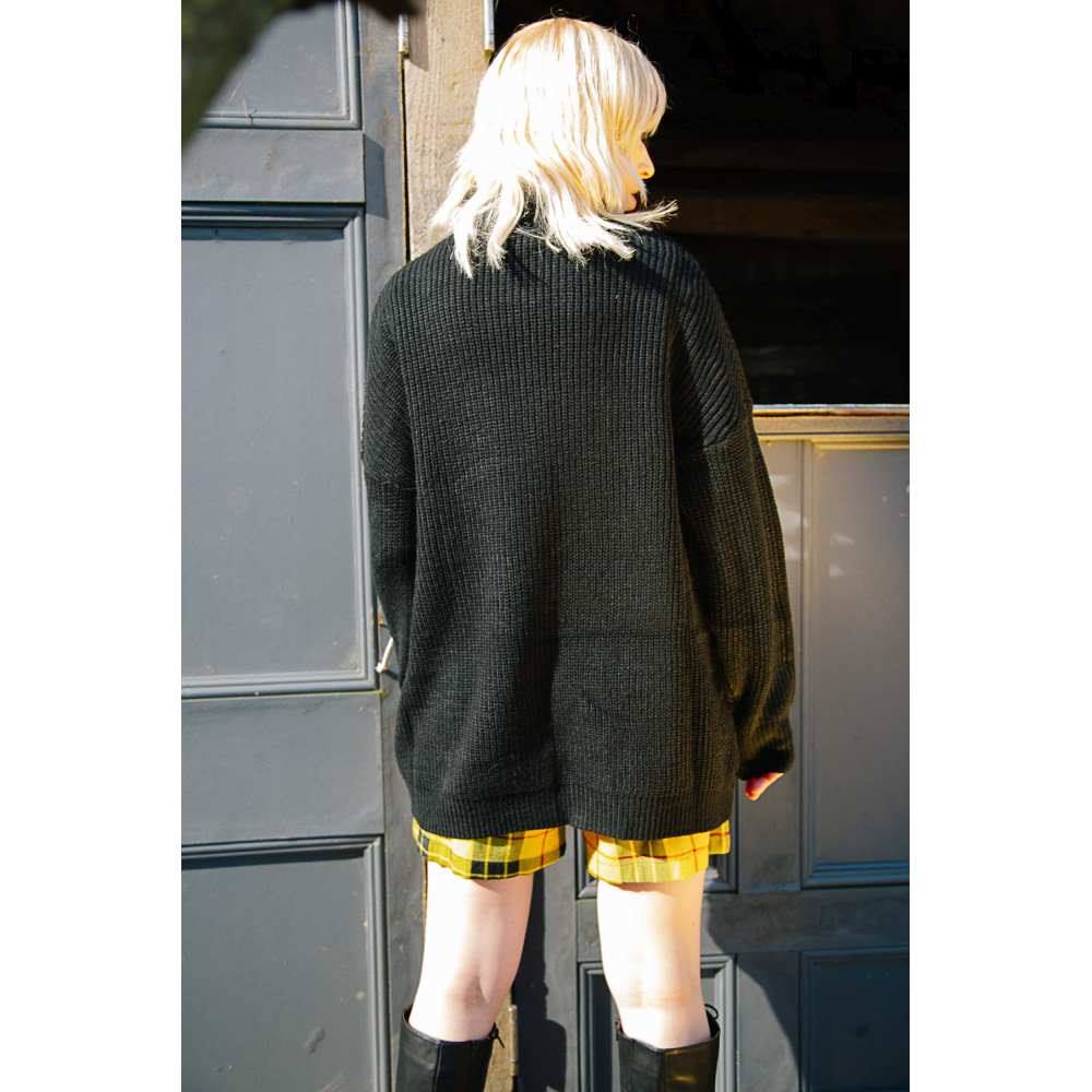 Our Grunge Punk Dark Gothic Flae Jacquard Pattern Oversized Pullover Sweater is such a vibe - ROWE Our Grunge Punk Dark Gothic Flae Jacquard Pattern Oversized Pullover Sweater is such a vibe - ROWE