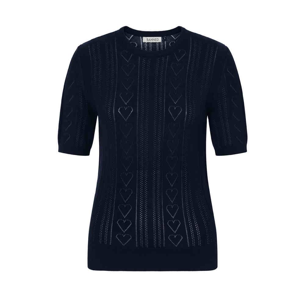 Banned Banned Ruby Heart Jumper Blue Attitude Europe - Main Image