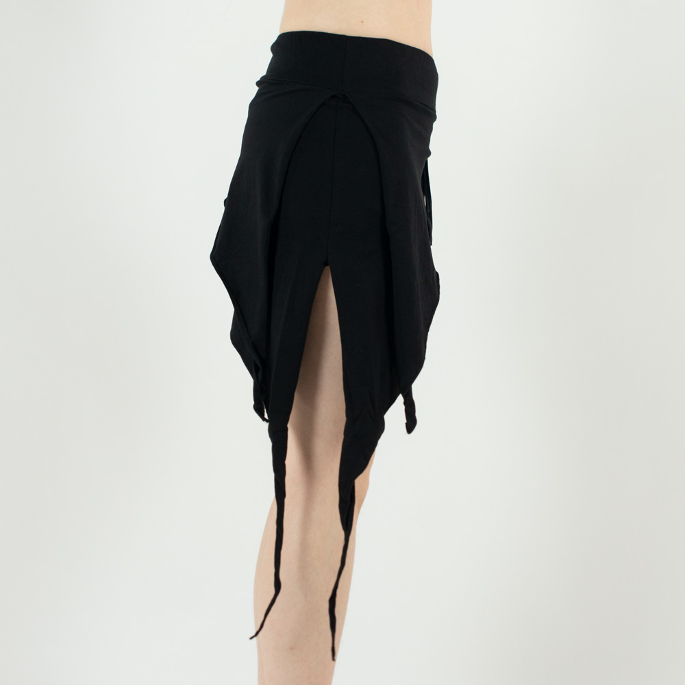 Beste Gekko Korte rok met puntige zijde en franjes zwart | Attitude Holland RH-54
