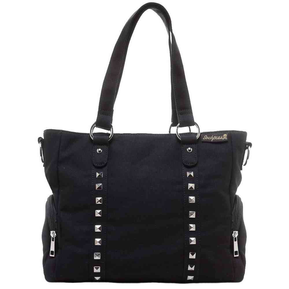 black spiked purse