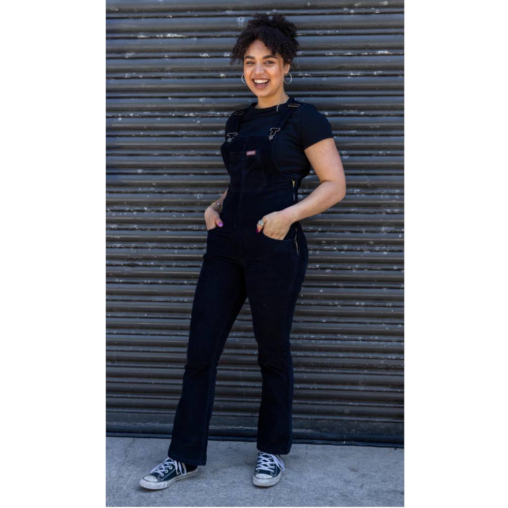 Run & Fly Run & Fly - Skinny Flared Cord Tuinbroek/dungaree - Zwart | A