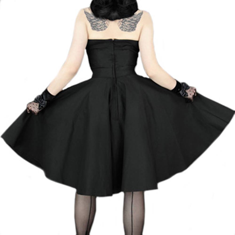 Restyle Vintage Rockabilly 50 S Retro Pin Up Jurk Zwart Attitude