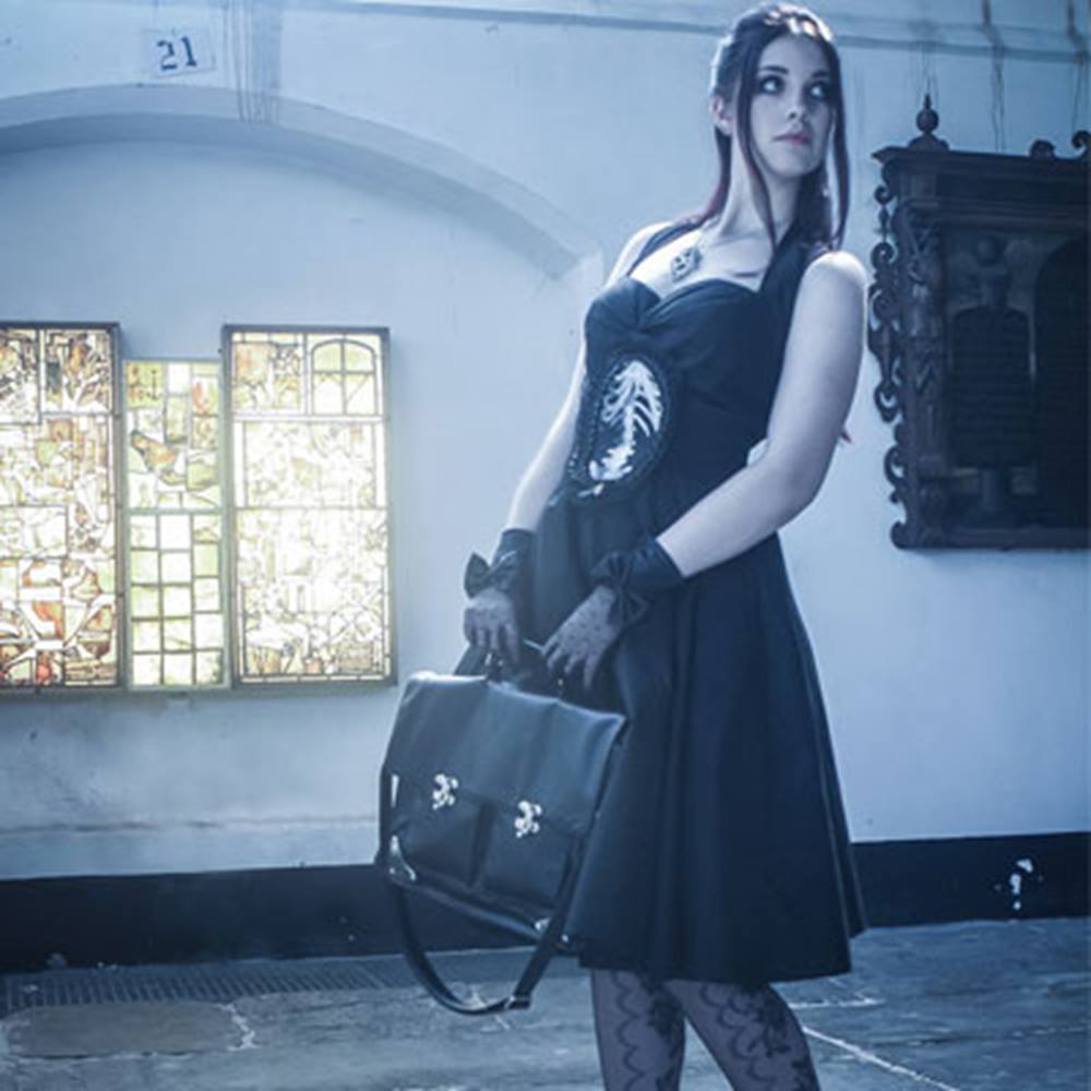 Restyle Vintage Rockabilly 50s Retro Pin Up Dress Black Attitude