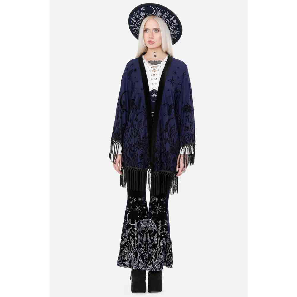 Restyle Restyle - Moon garden Kimono - Donkerblauw | Attitude Holland