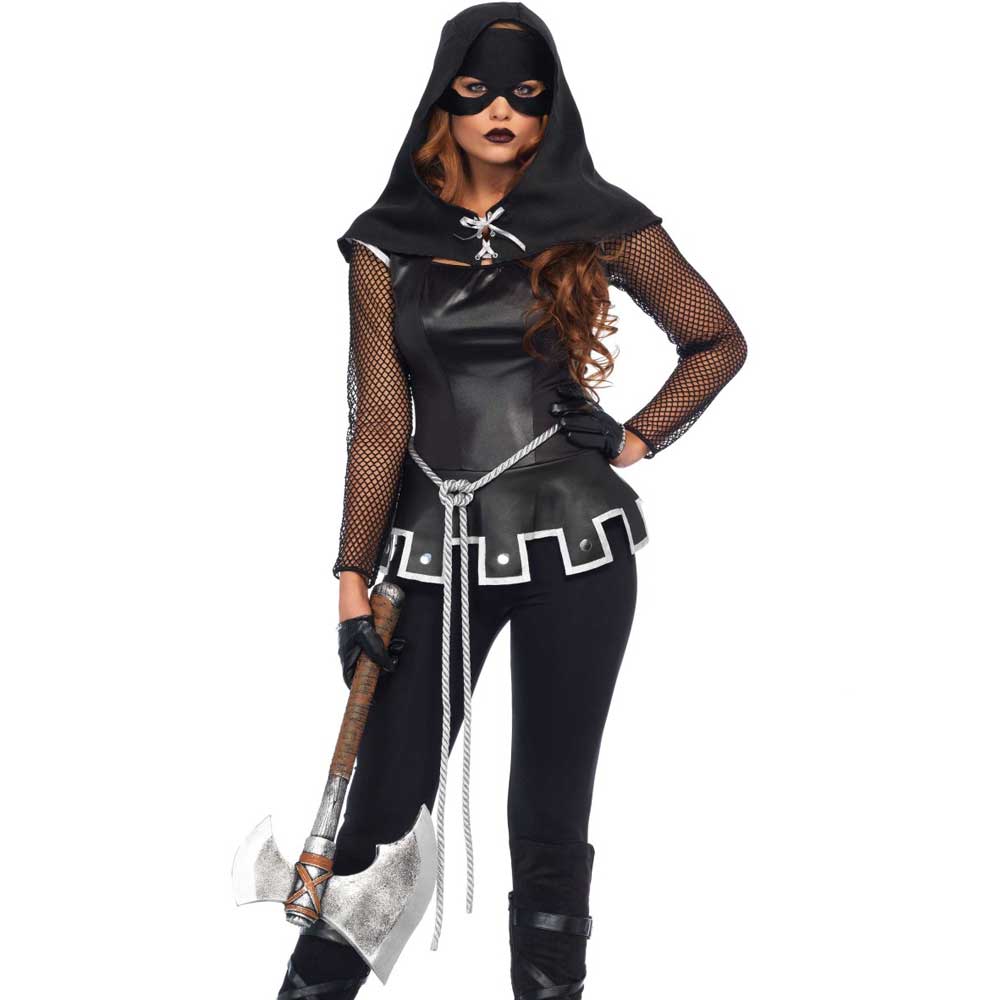 Adult's Black Fabric Executioner Ski Mask Costume Ninja Hood Mask Accessory 