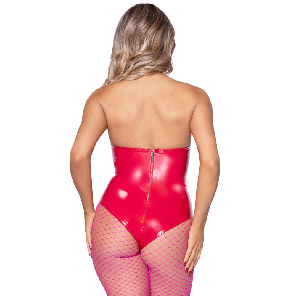 Vinyl Bodysuit - Red