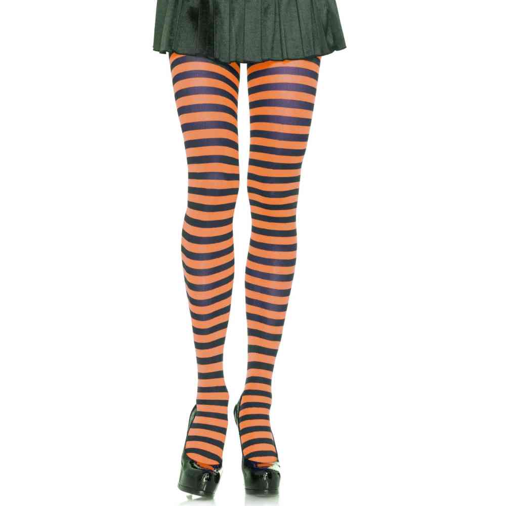 File:Orange Patterned Tights with a Black Dress for Halloween
