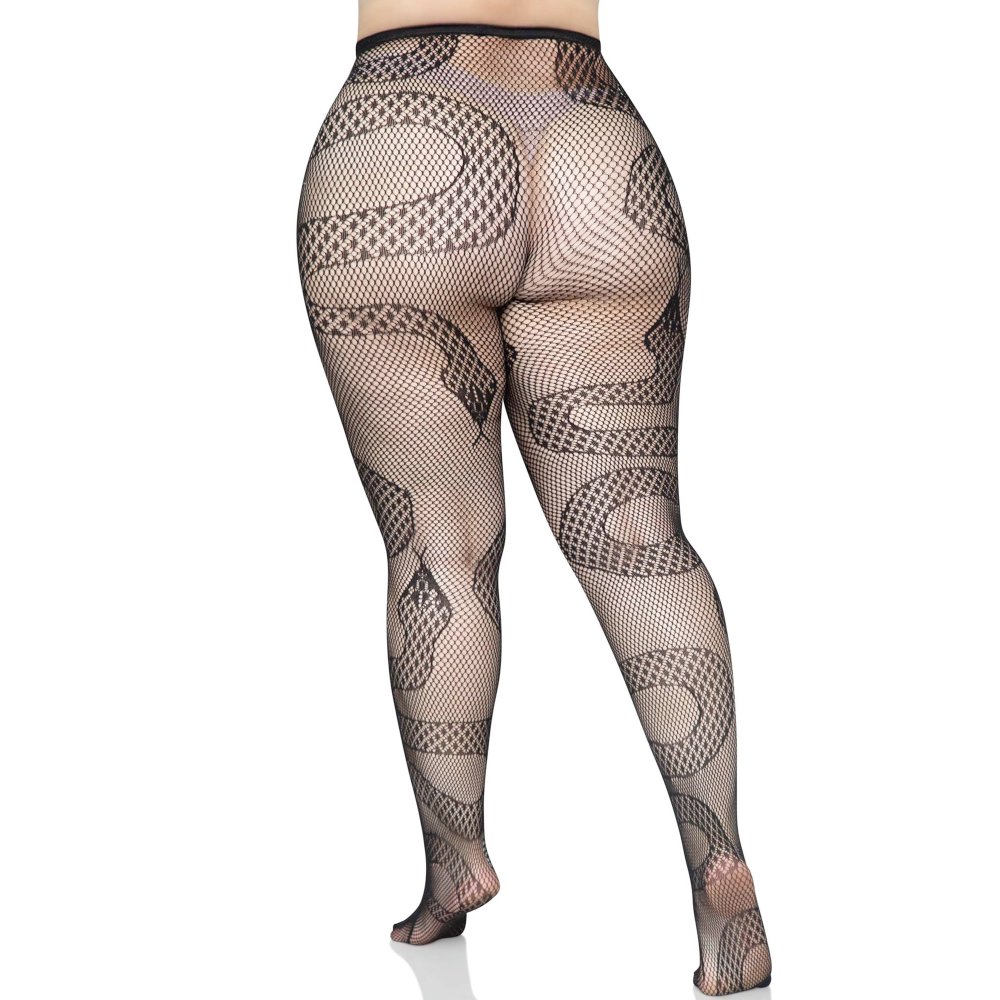 Collant snake résille Grande Taille leg avenue