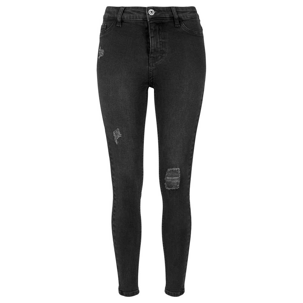 Verwonderend Urban Classics Hoge taille dames skinny jeans zwart | Attitude Holland GC-33