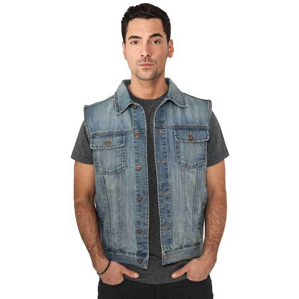 Heren Zware Jassen Mouwloos Slim Fit Ripped Casual Jean Vest Voor Mannen, Blauw, L Heren Zware Jassen Mouwloos Slim Fit Ripped Casual Jean Vest Voor Mannen, Blauw, L