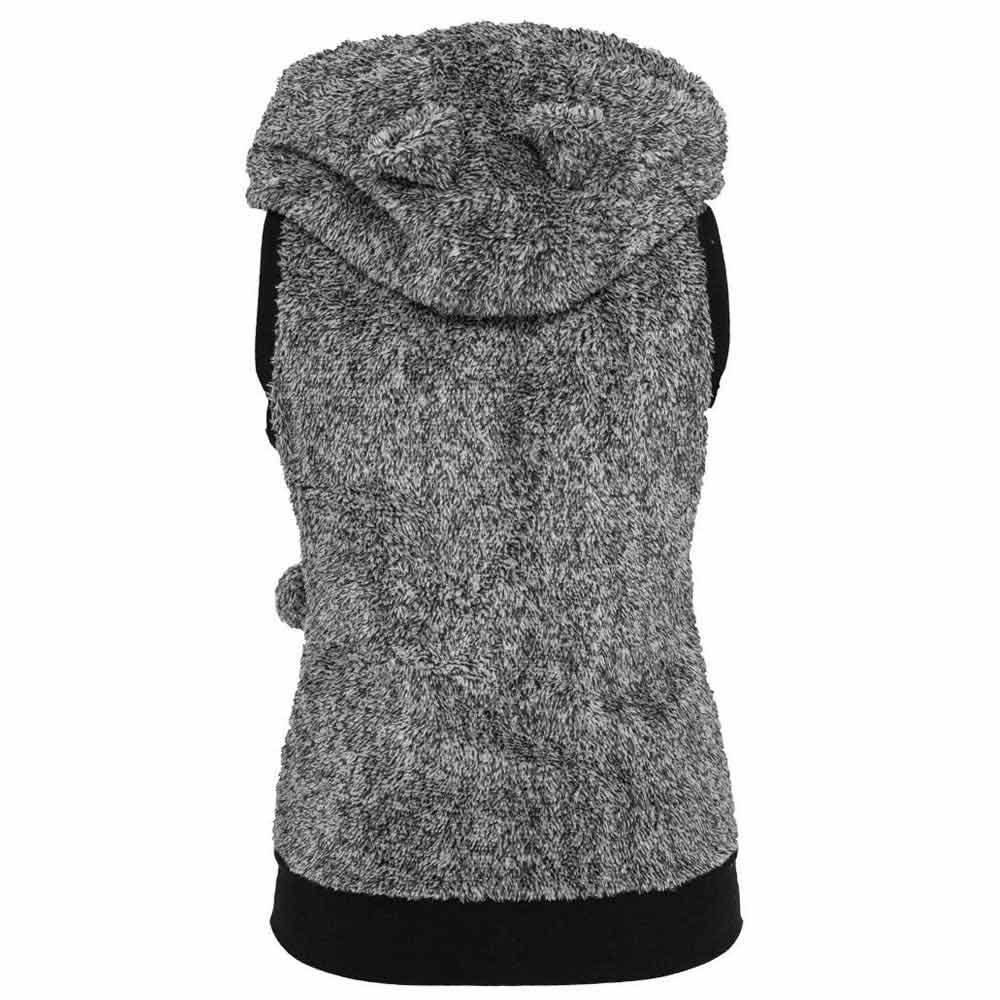 Verwonderlijk Urban Classics Teddy dames mouwloos vest met capuchon en oortjes grijs FL-34