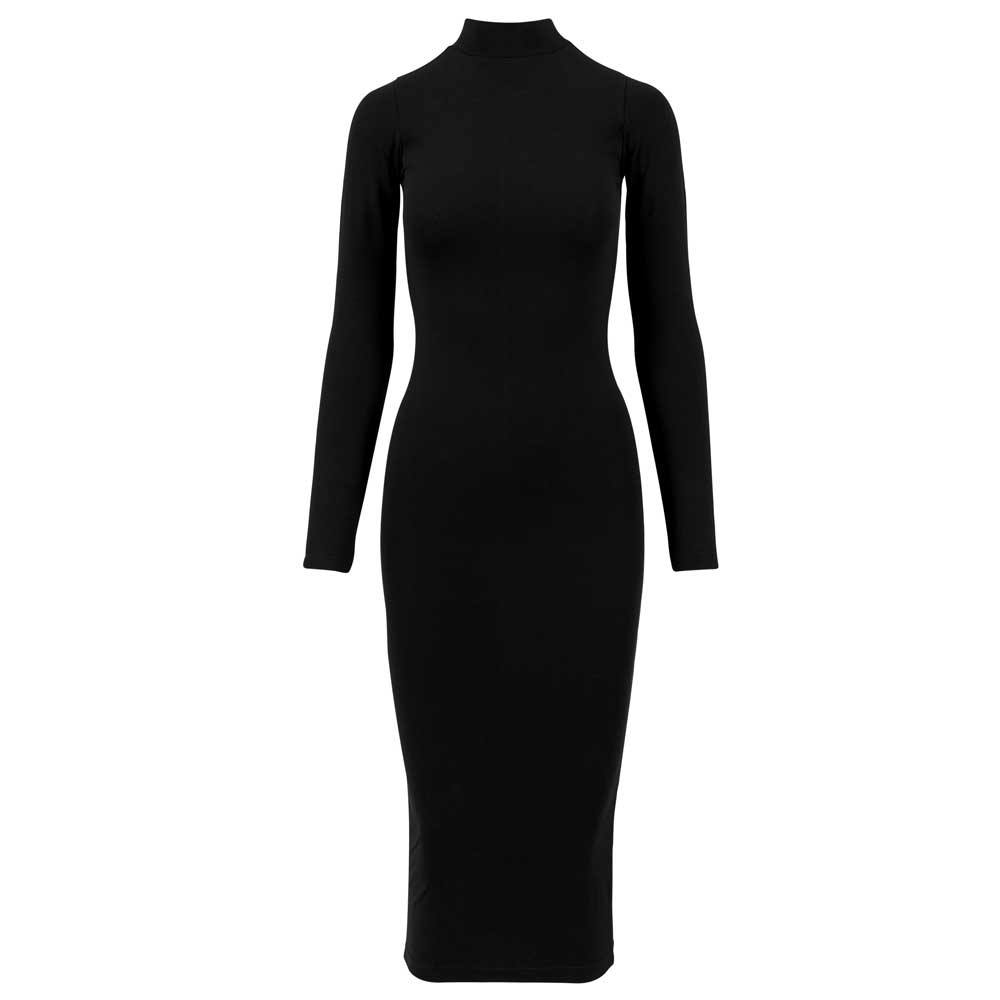 Verrassend Urban Classics Lange jurk met lange mouwen zwart | Attitude Holland RQ-64