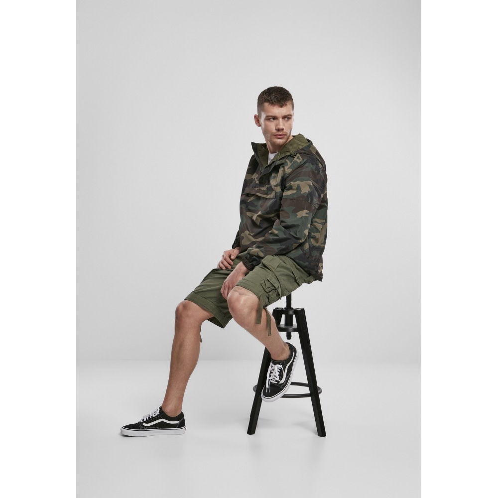 Short Militaire Vintage Brandit Pour Homme - Coupe Confortable Vert Olive, Fermeture éclair - Neuf Avec étiquettes
