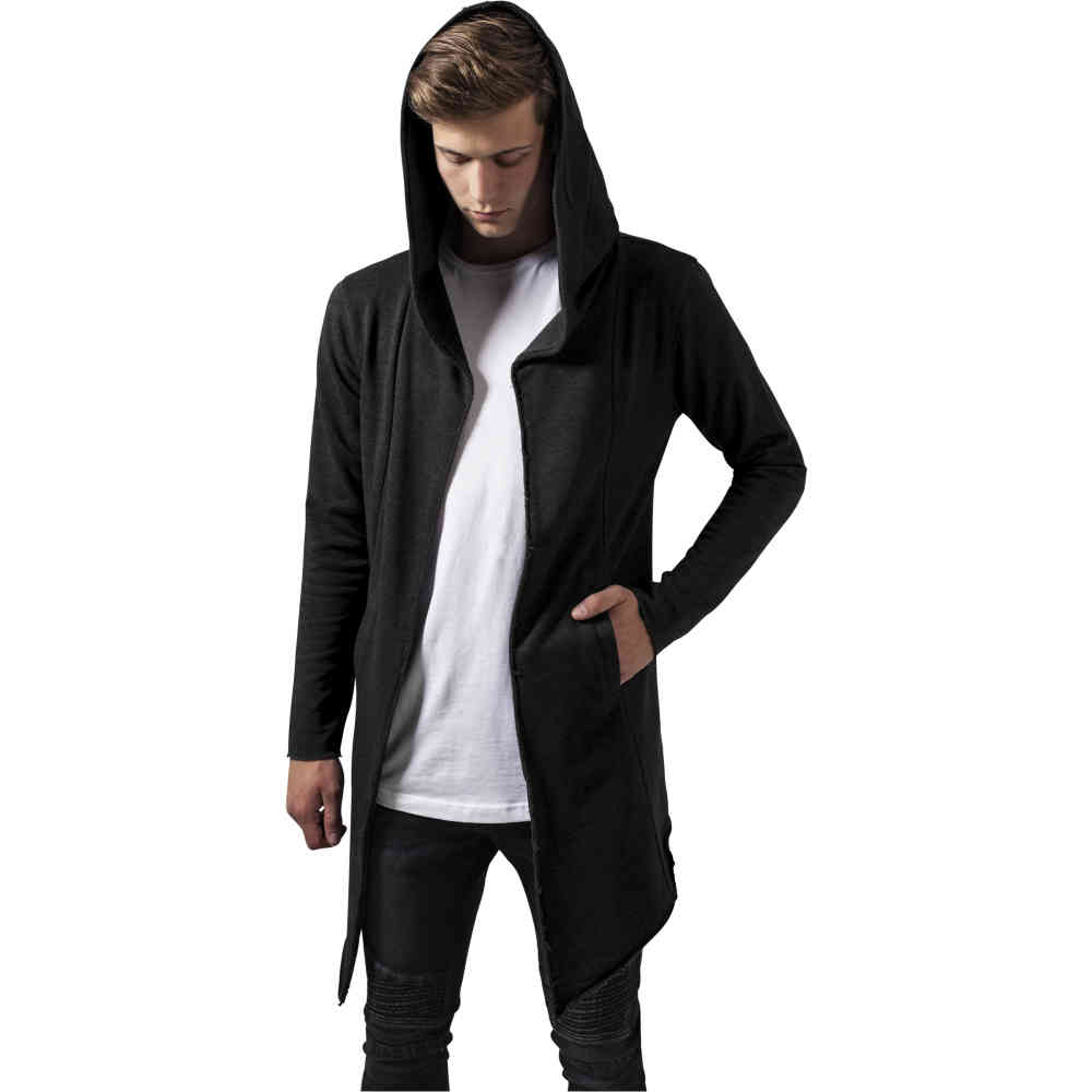 urban classics long hooded open edge cardigan