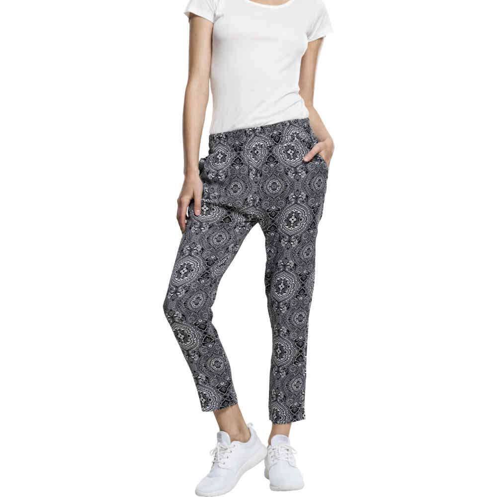 Urban Classics Urban Classics Palazzo Hose Beach Bandana Schwarz Weiss