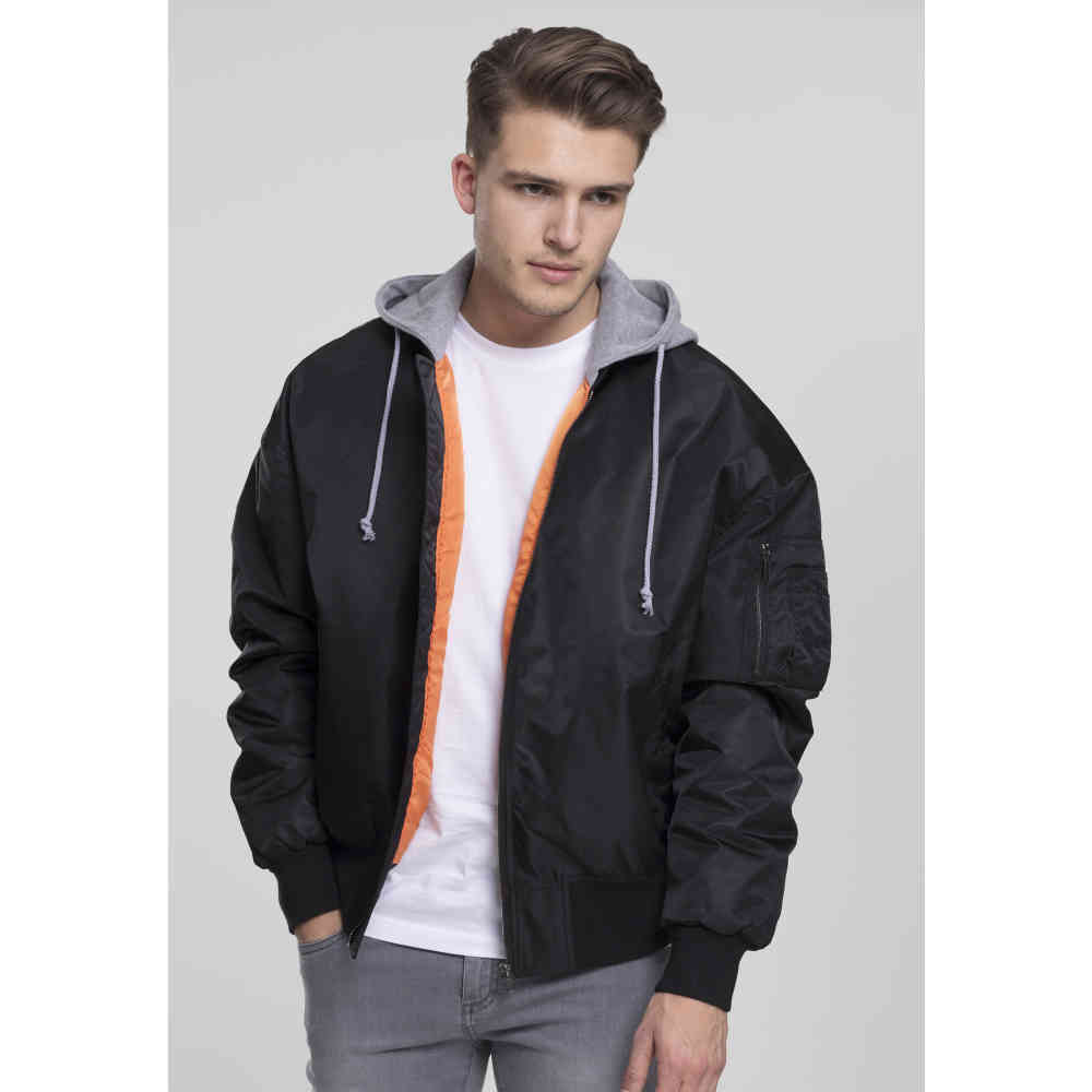 oversized hooded bomber jacket