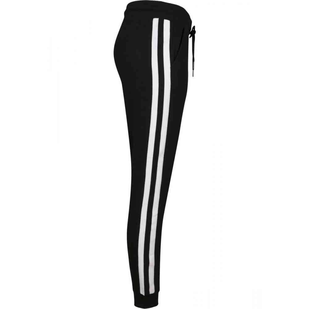 Urban Classic Dames Ladies College Contrast Sweatpants broek,Mehrfarbig (White/Black/White 01555),28W