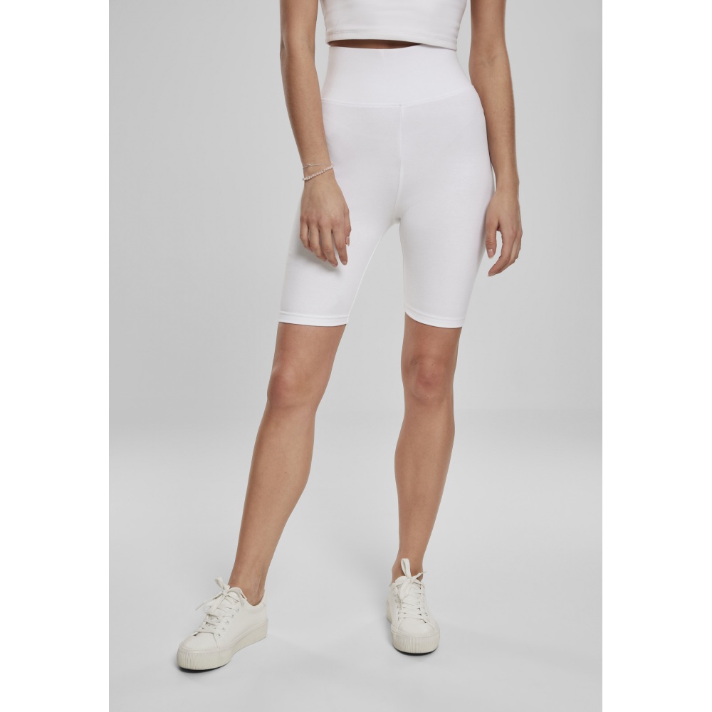 high waisted white cycling shorts