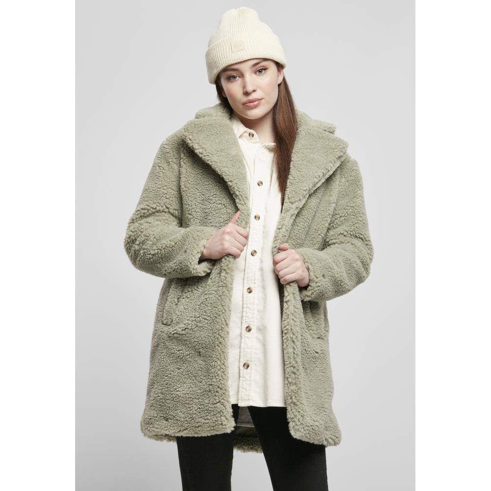Urban Classics Oversized Sherpa Coat Green - Main Image