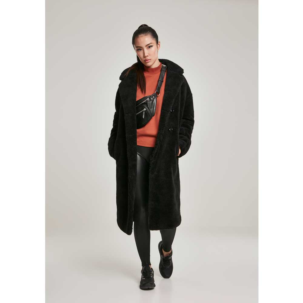 Urban Classics Urban Classics Wintermantel Oversized Teddy Schwarz At