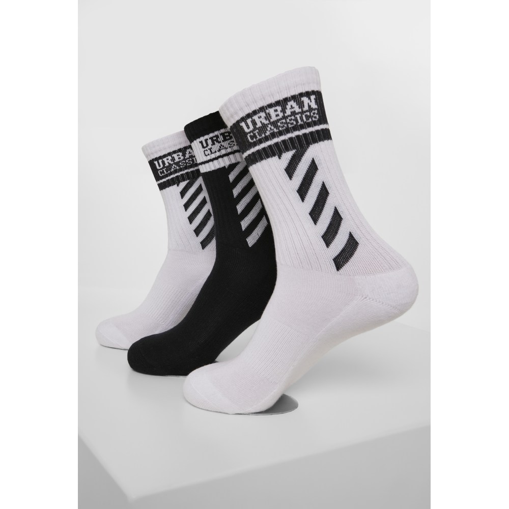 circulatie Tienerjaren Verheugen Urban Classics Urban Classics Socks Sporty Logo 3Pack White/Black | Att
