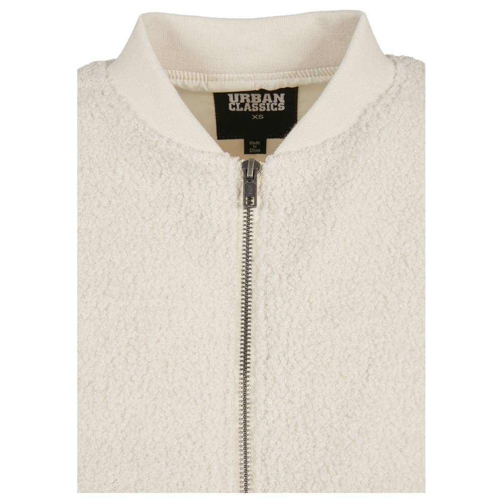 Urban Classics Giacca Bomber Donna Oversize In Sherpa Misto Twill - Con Tasca Con Zip