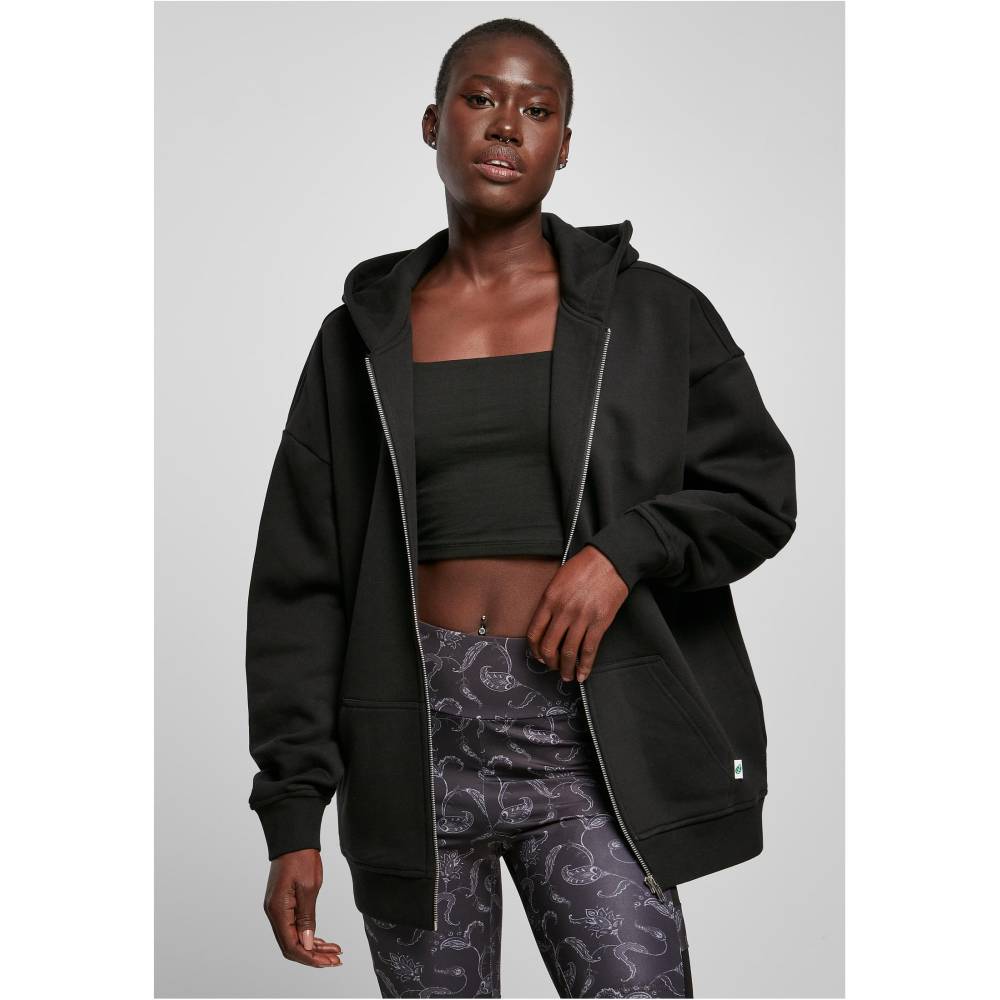 Gilet-cardigan long à capuche pour femme - Black[F9462] - Pull épais
