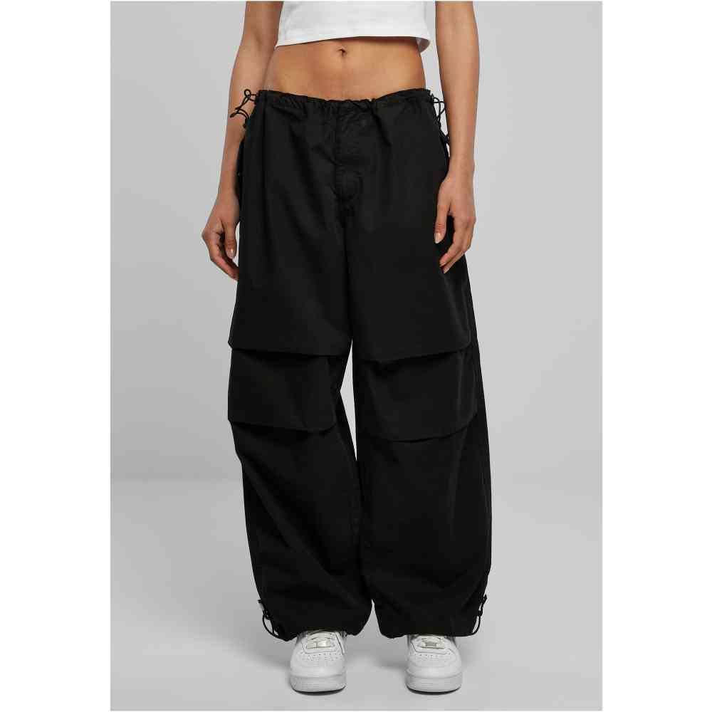 Urban Classics Urban Classics - Cotton Parachute Wijde broek - Zwart Urban Classics Urban Classics - Cotton Parachute Wijde broek - Zwart