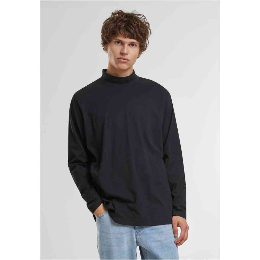 Urban Classics Mock Neck Longsleeve shirt Black