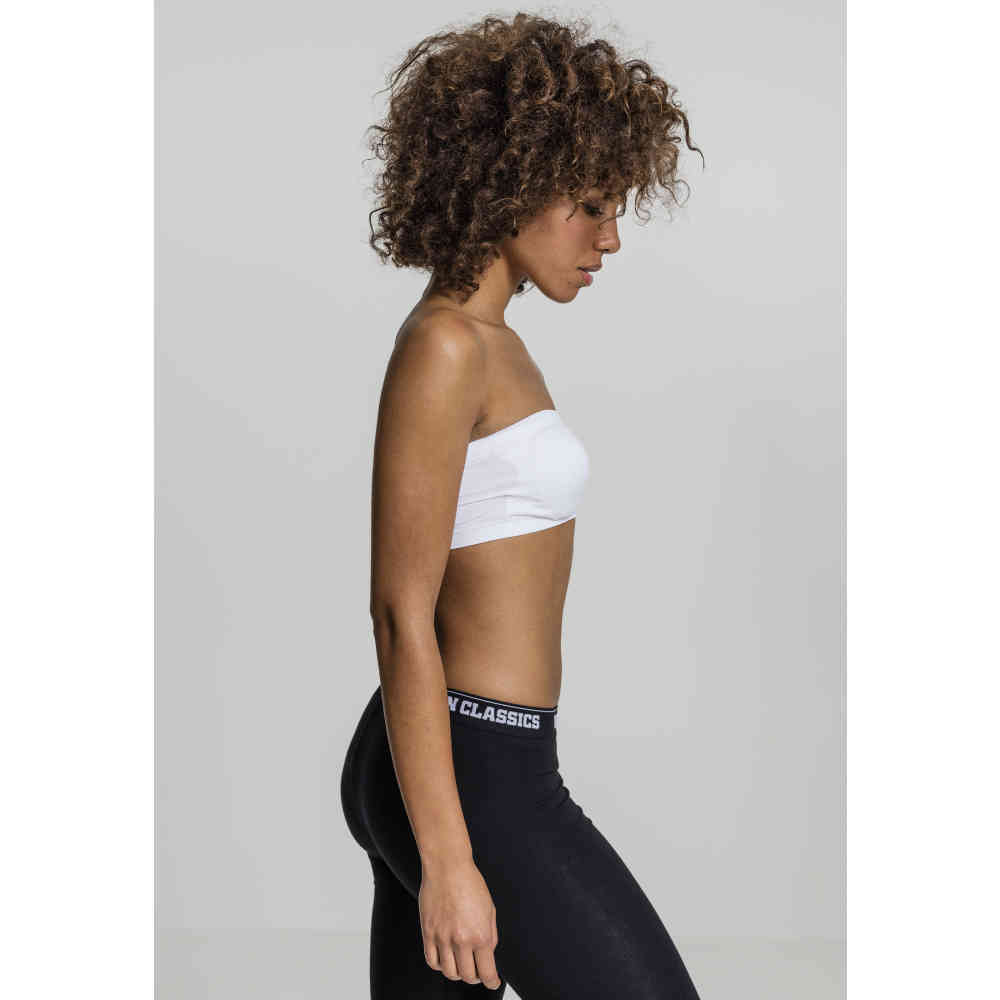 Urban Classics Miami Bandeau Top – ärmellos, Schulterfrei, Aus Baumwolle, Weiß, Größe L