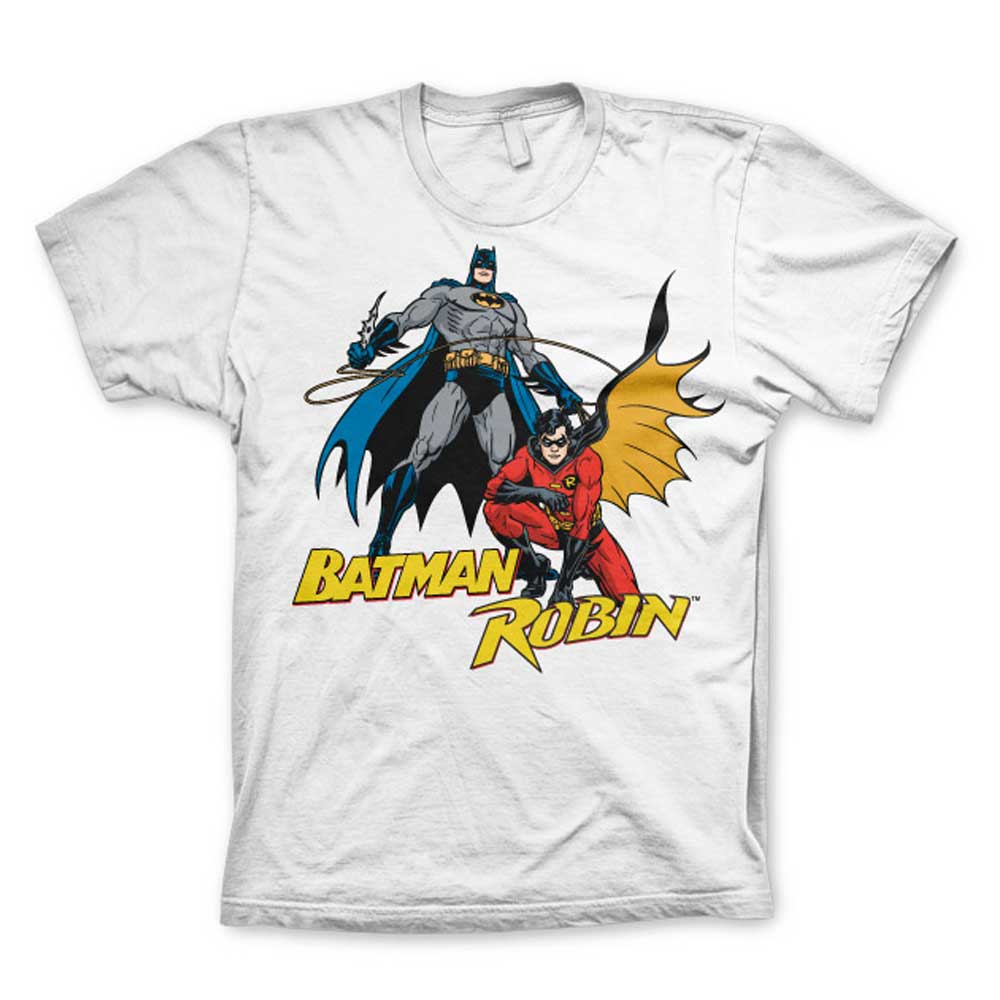 DC Comics DC Comics Batman Mens Tshirt Batman & Robin White | Attitude