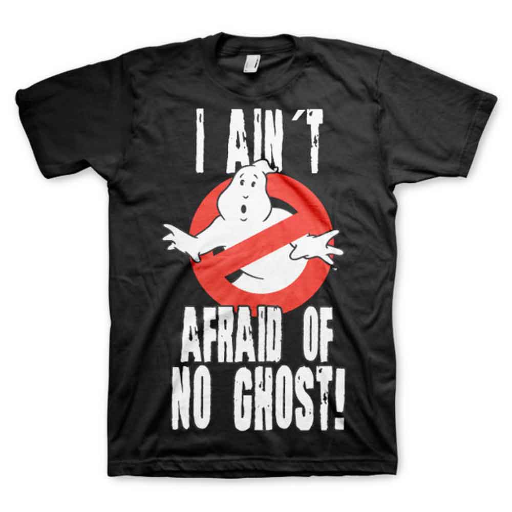 Ghostbusters Mens Tshirt I Ain T Afraid Of No Ghost Black Attitude E