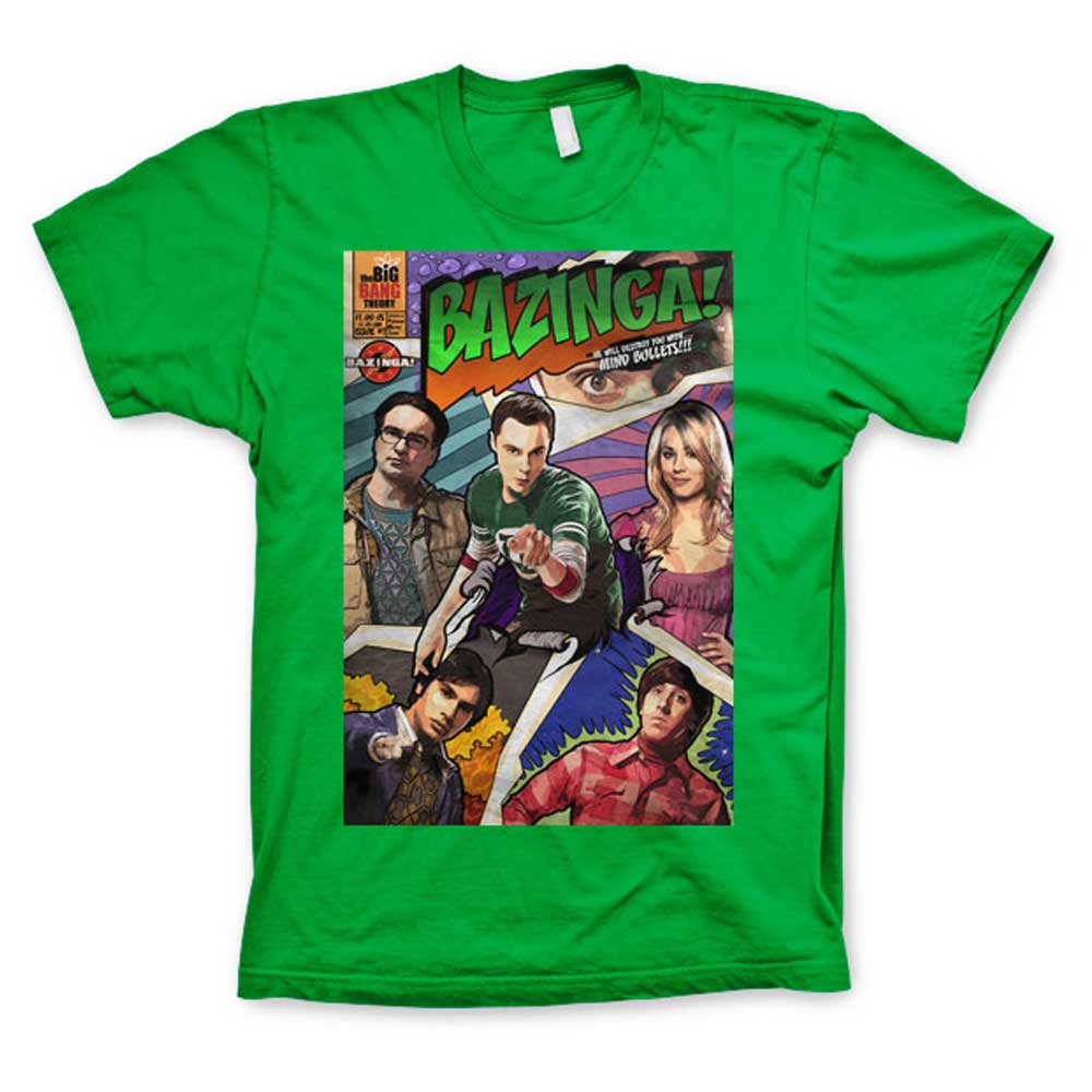Bang Theory Tshirt Comic Cover Groen | Attitude