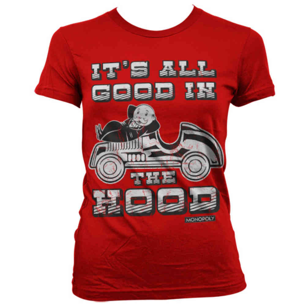 Monopoly Tshirt Femme It S All Good In The Hood Rouge Attitude Franc