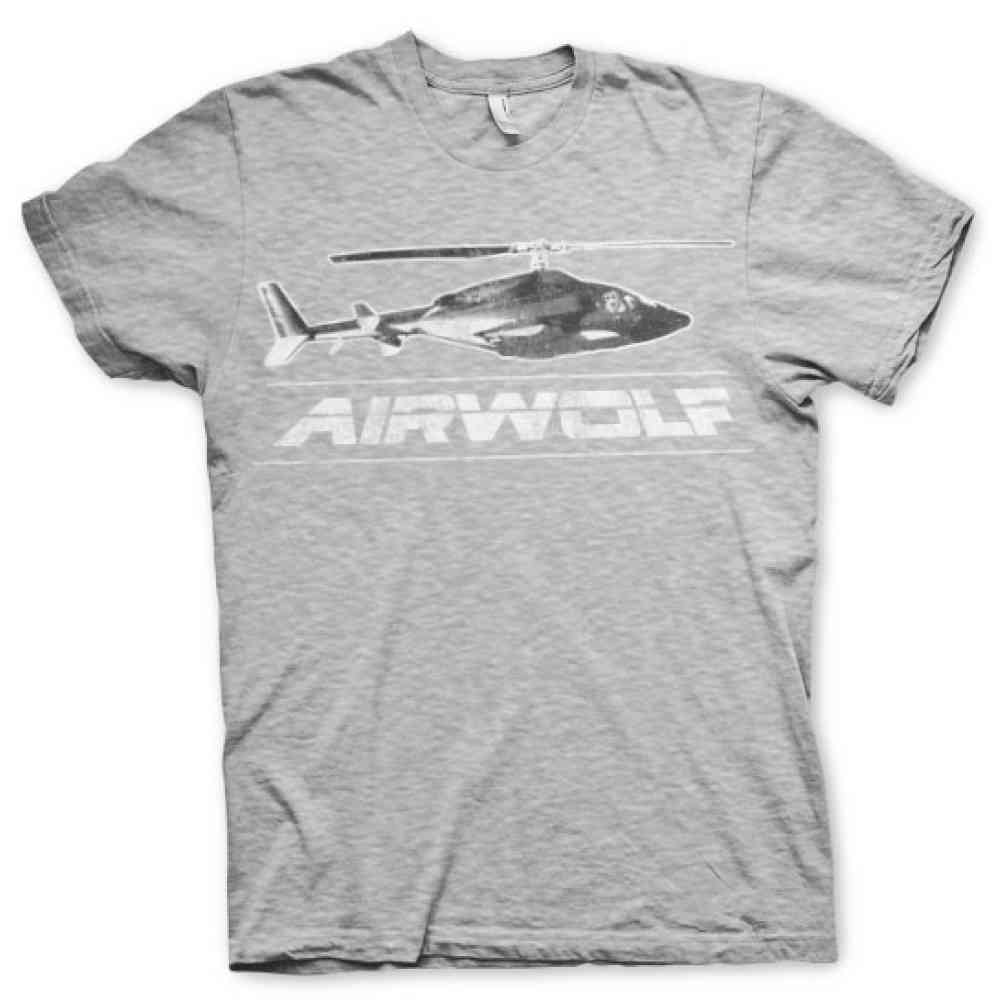 Airwolf Heren Tshirt -XL- Chopper Distressed Grijs