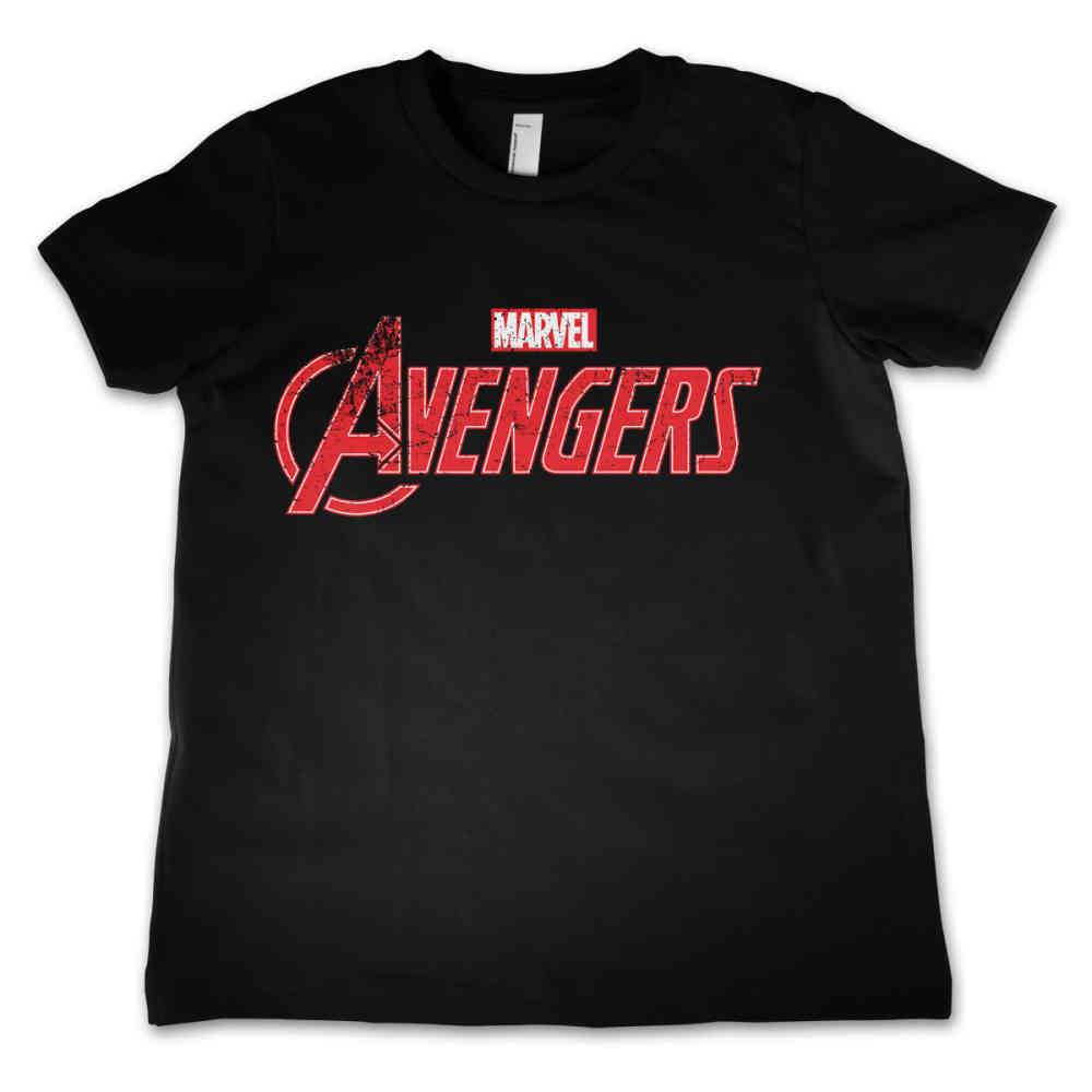 Marvel The Avengers Distressed Logo Kids T Shirt Black Attitude Europ