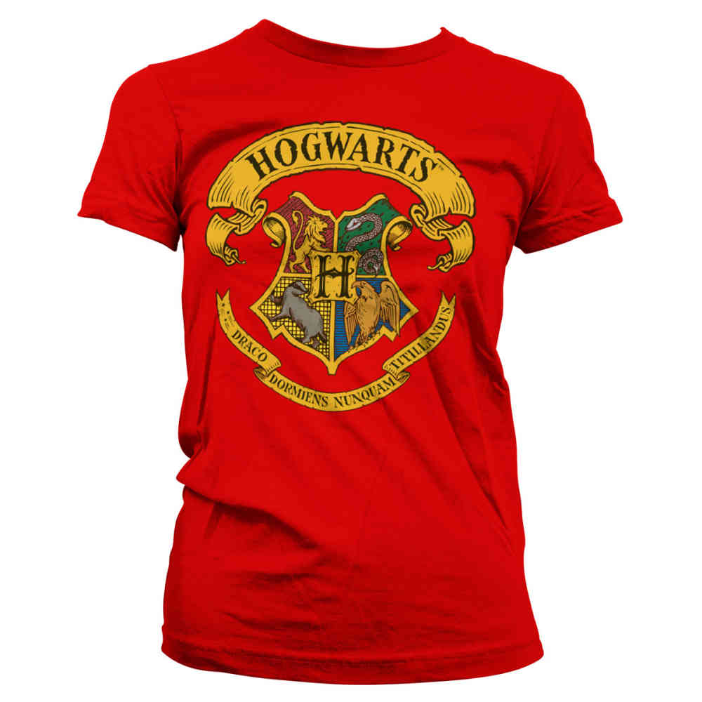 iets zuurgraad Oriëntatiepunt Harry Potter Dames Tshirt Hogwarts Crest Bruin | Attitude Holland