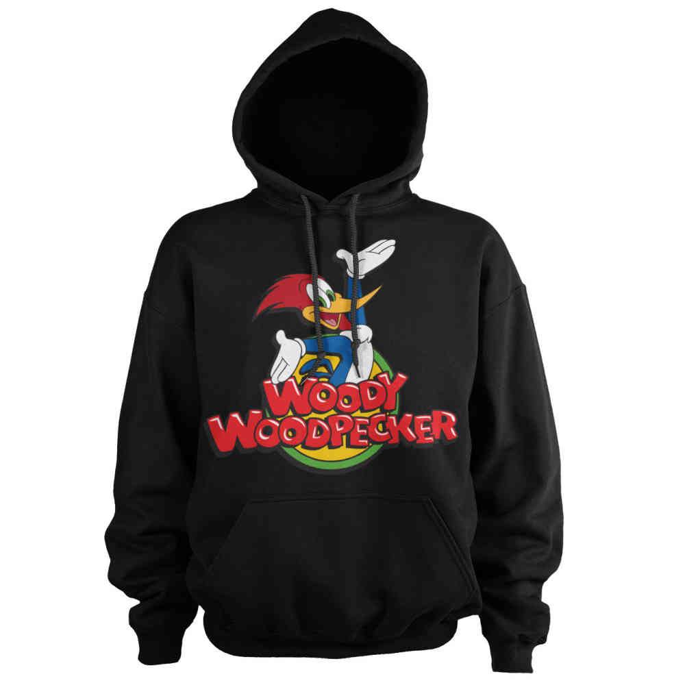 Woody Woodpecker Kapuzenpullover Hoodie Classic Logo Schwarz Attitud Woody Woodpecker Kapuzenpullover Hoodie Classic Logo Schwarz Attitud