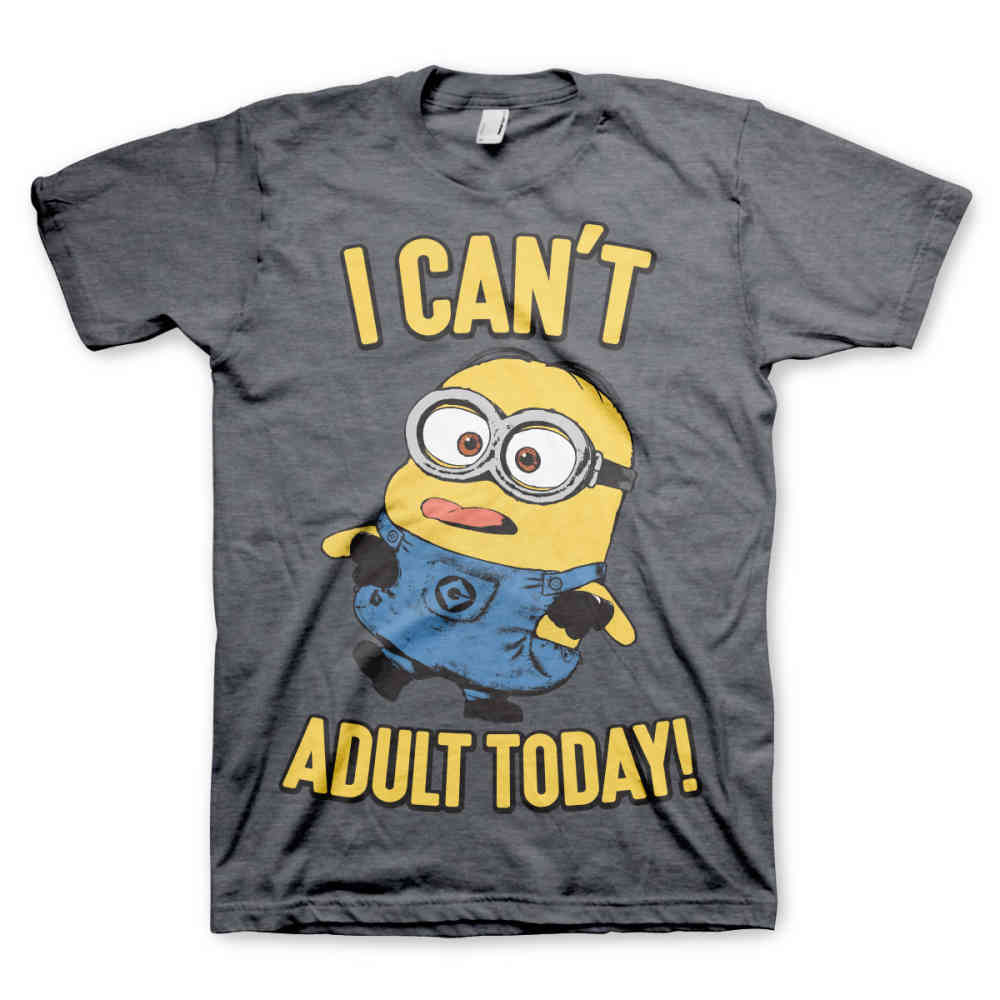 fotografie vergelijking ontvangen Minions Heren Tshirt I Can't Adult Today Grijs | Attitude Holland
