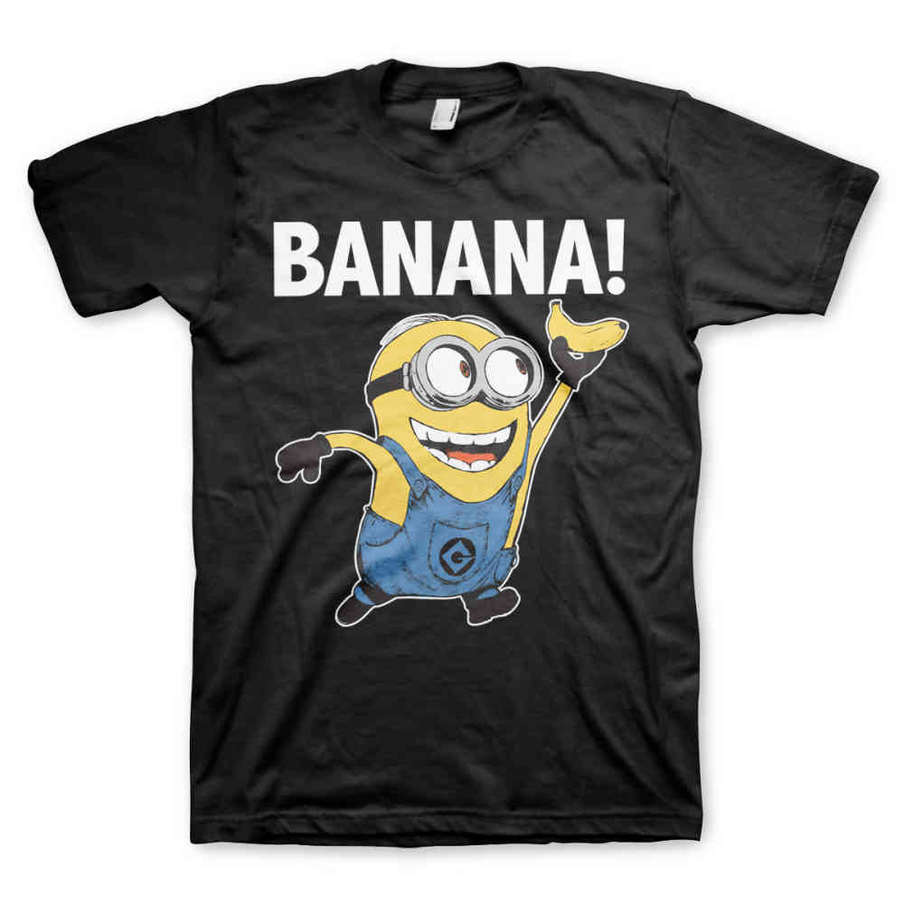 Dakloos strand steeg Minions Heren Tshirt Banana! Zwart | Attitude Holland