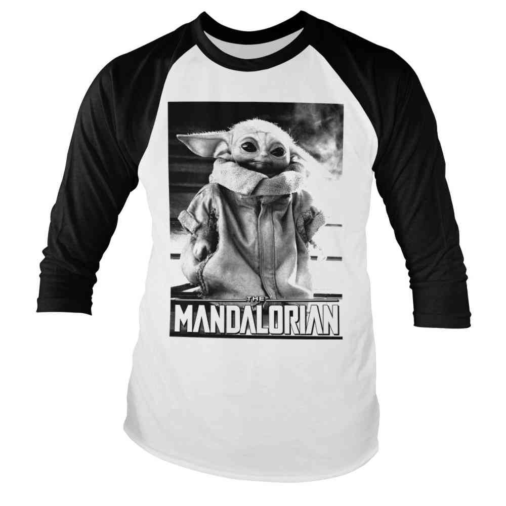 Star Wars Raglan Top The Mandalorian Baby Yoda Photo White Black Att