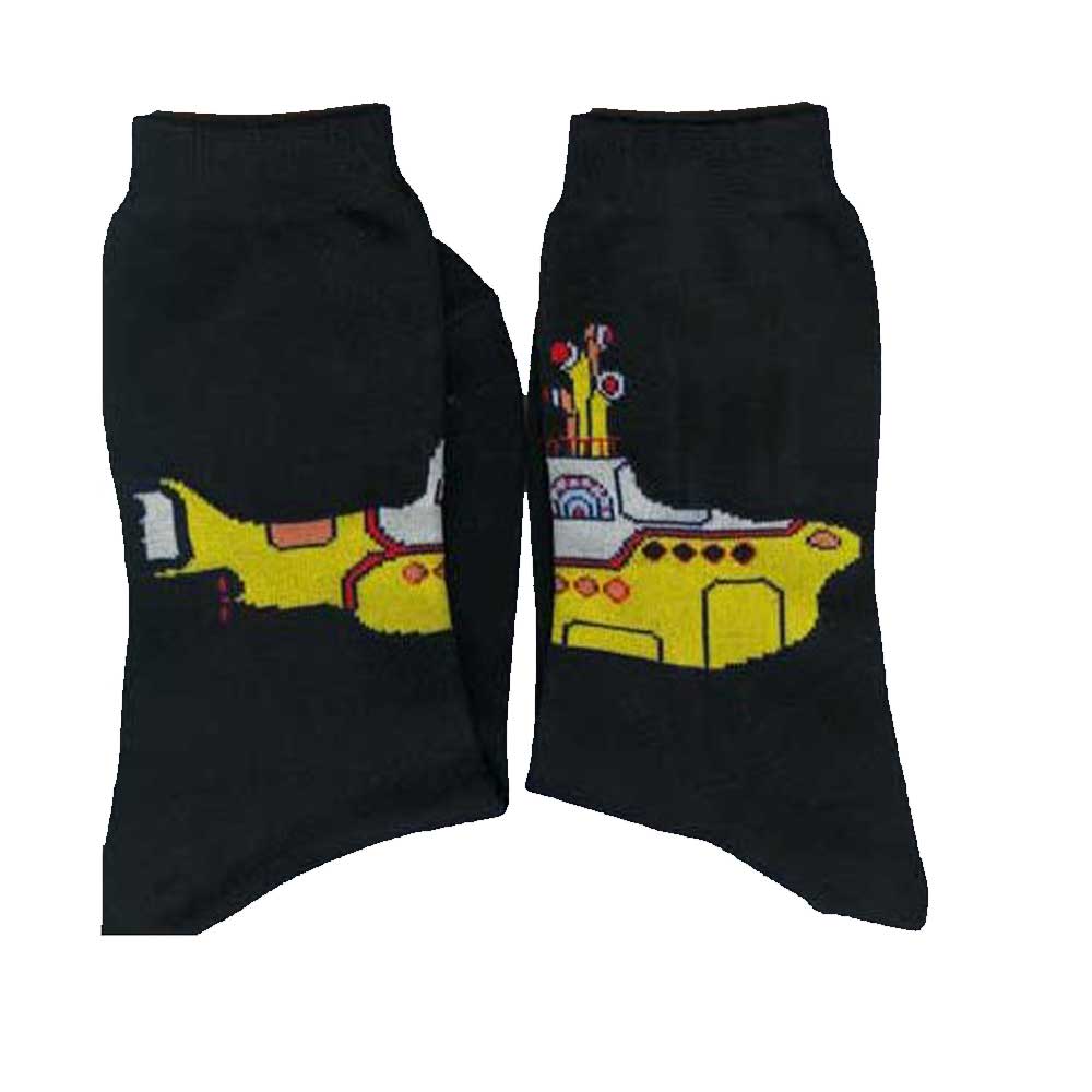 The Beatles Yellow Submarine Logo Official Mens New Black Socks UK Size 7-11