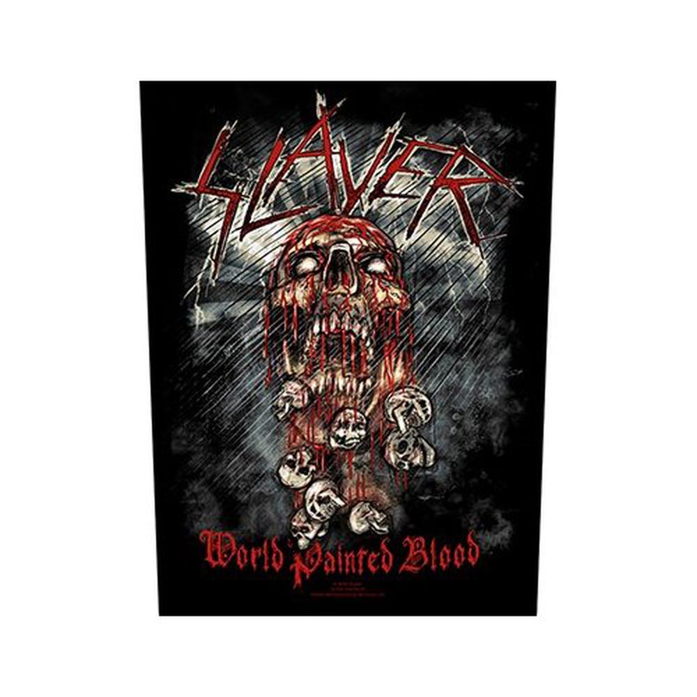 World painting blood. Slayer Backpatch. World painted Blood Slayer Backpatch. Blood incassation Band logo.