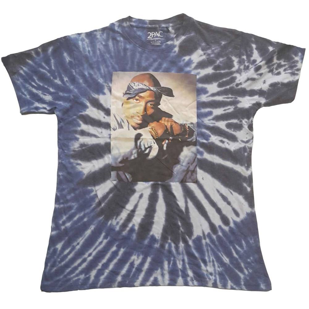 Tupac Photo Swirl Mens Tshirt Blue Attitude Europe