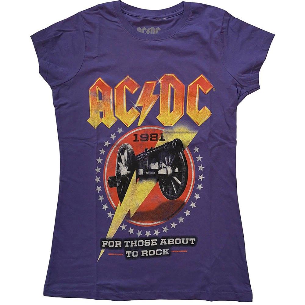 AC/DC Dames Tshirt For About To '81 Paars | Attitude Hollan