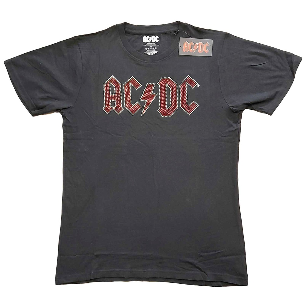AC/DC Full Colour Logo Ladies Tshirt Black Attitude Europe