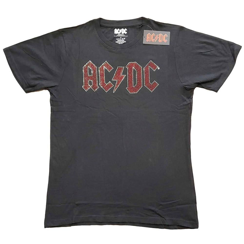 AC/DC Full Colour Logo Ladies Tshirt Black Attitude Europe