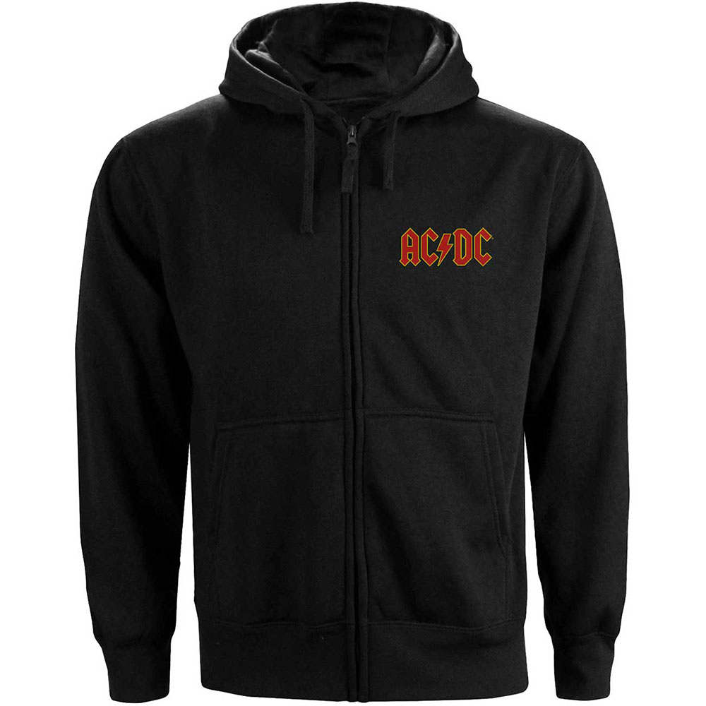 AC/DC Zip hoodie Logo Black | Attitude 